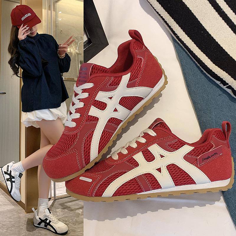 Retro Forrest Gump training shoes women's super fire 2025 autumn new mesh breathable versatile platform casual running shoes