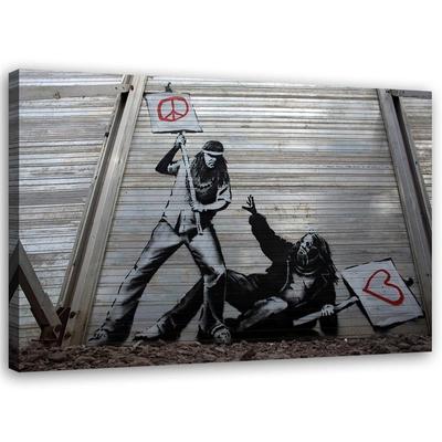 Canvas Print, Banksy The Struggle Between Peace and Love