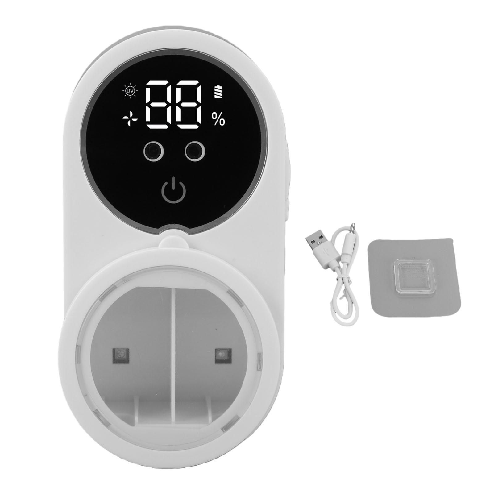 

Toothbrush Cleaner and Holder Wall Mounted Toothbrush Cleaner and Dryer Automatic Infrared Sensing with Large Screen White слоновая кость