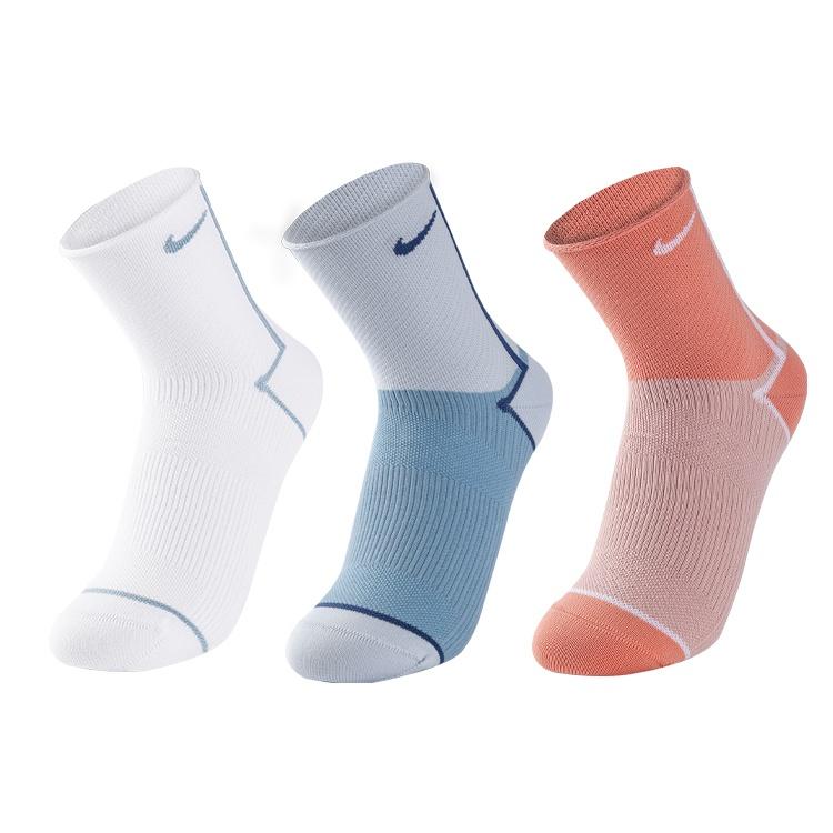 Nike Everyday Plus Lightweight Training Sports Breathable Socks Couple Style 3 Pairs White Pink Blue Men s CK6021-914 M