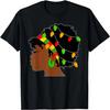 African American Woman Christmas Lights Xmas Decor T-Shirt