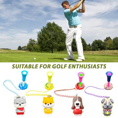 Rajzfilm kutya golfpólótartó Műanyag elveszést gátló golfpóló gyűrű szíjjal Pólóvesztés megelőzés Golf kiegészítő Férfiaknak Nőknek Golfozóknak