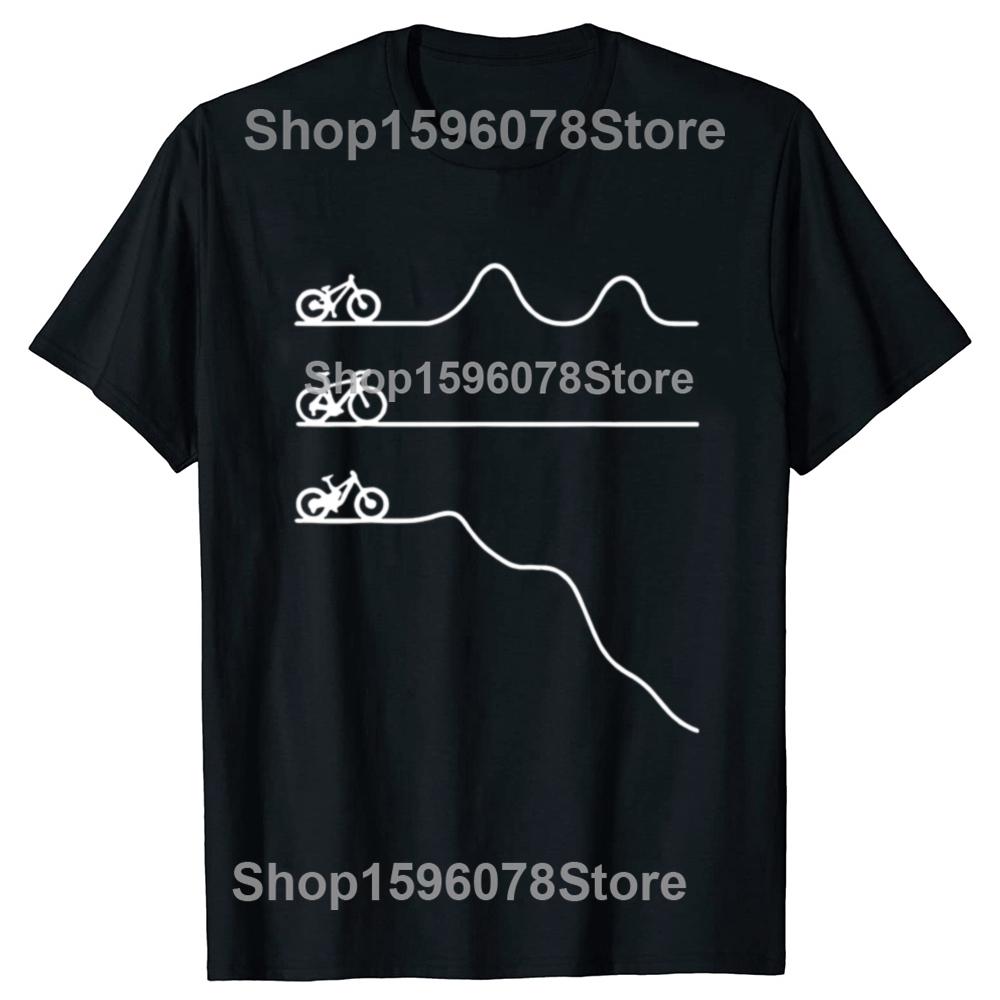 Funny Mountain Bike Downhill MTB Biking Cycling Biker T-shirts Men Fashion Casual Tshirt 100% Cotton Loose Oversized T Shirt