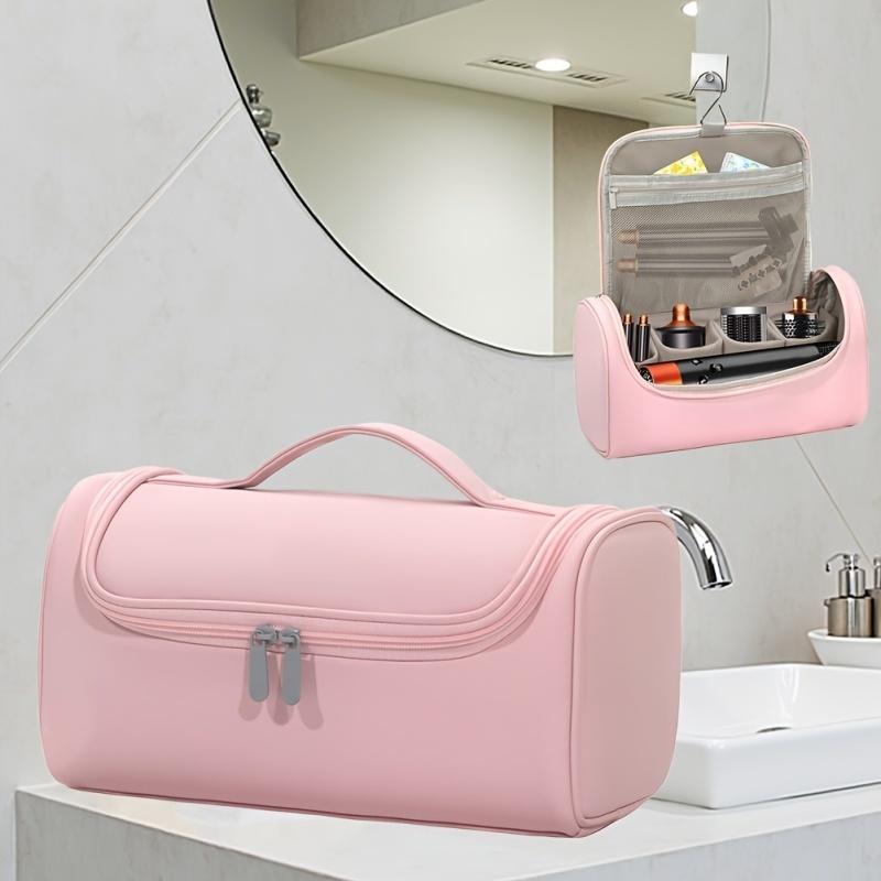 Portable Travel Organizer Case for D-Hair Dryer Set Fits Curling Barrels Smoothing Brushes with Zipper Closure Accessory Storage