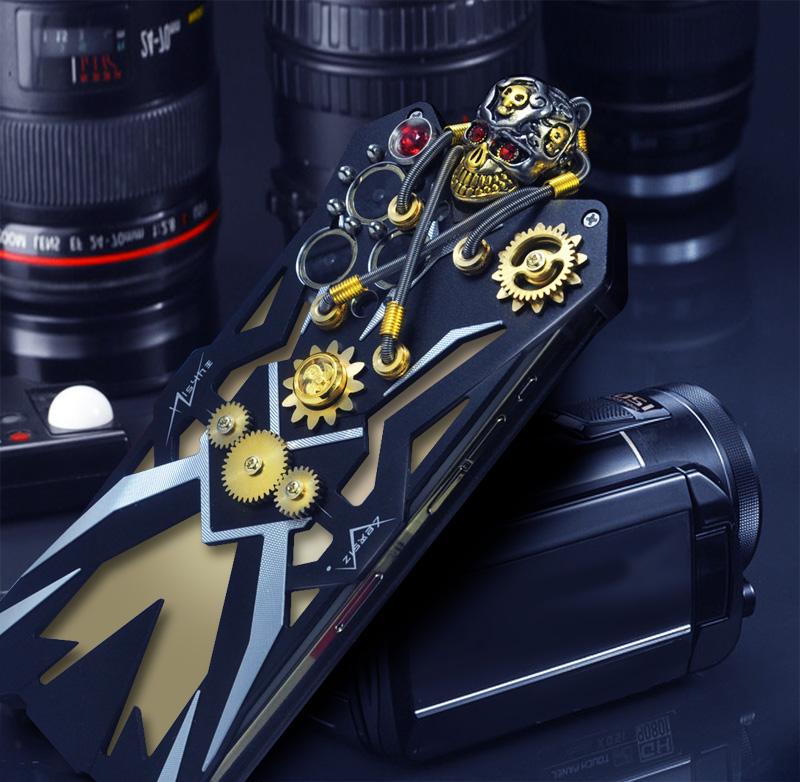 For Samsung Galaxy S22 Ultra 5G Cell Phone Case Shockproof Aluminum Alloy Gothic Style Cover