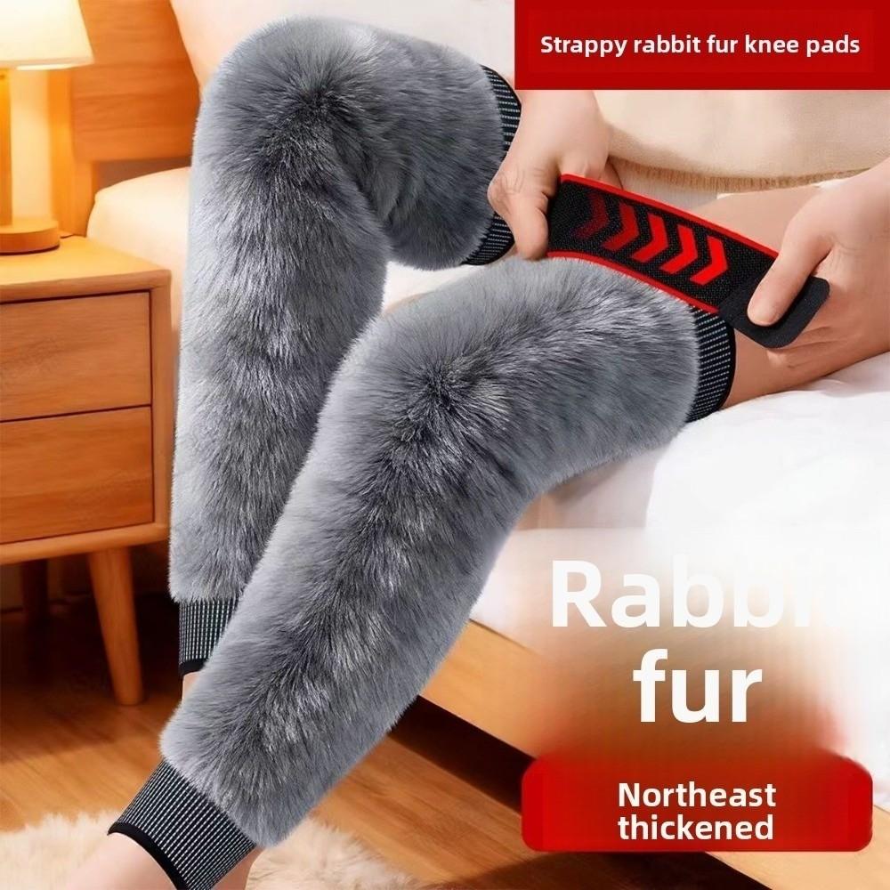 Imitation Otter Rabbit Hair Plush Thick Knee Protector Thermal Leg Warmers  Injury Recovery