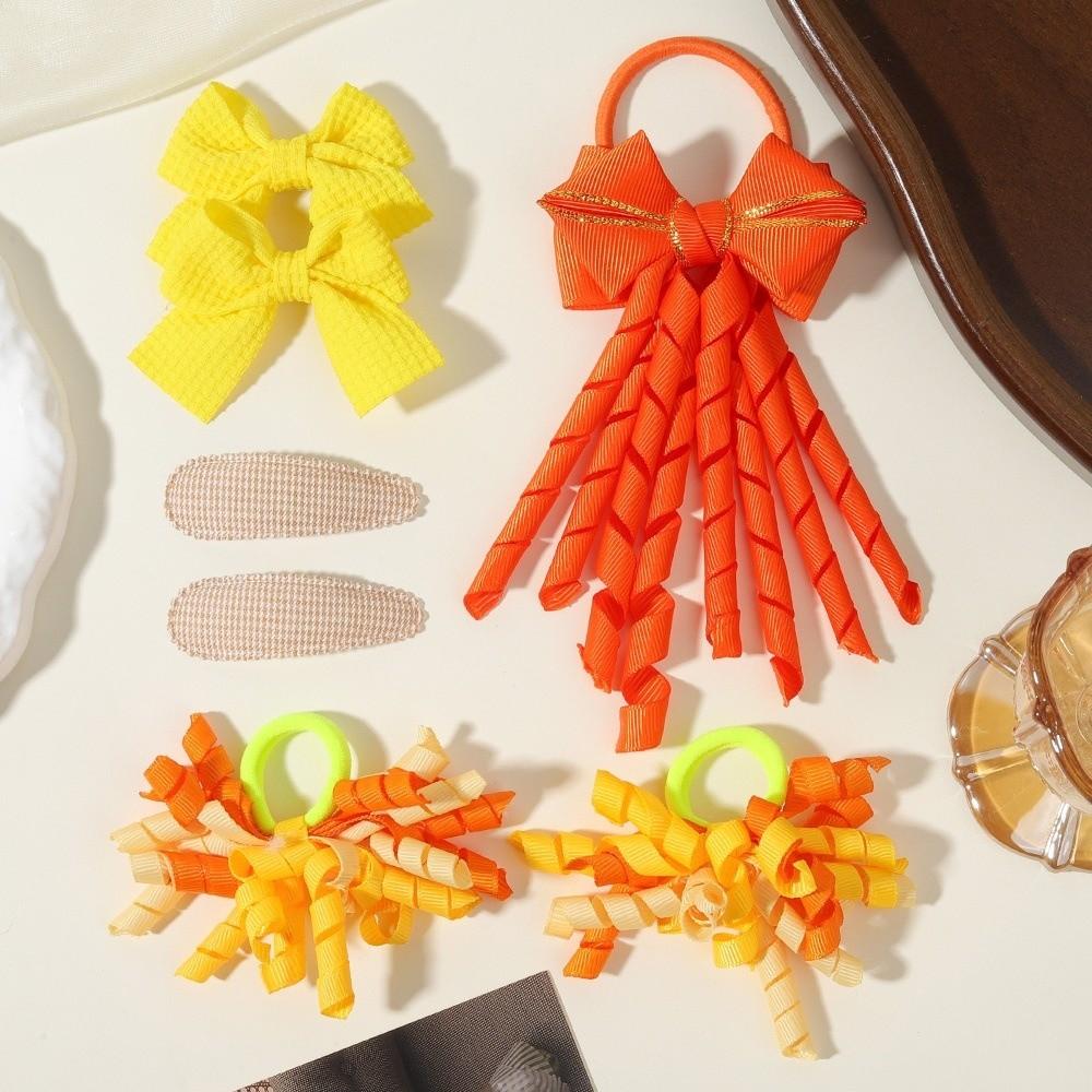 Fashion Bow Design Girls Hair Accessories Tassel Elastic Decorative Hair Clips BB Clip Sets for Holiday Decoration