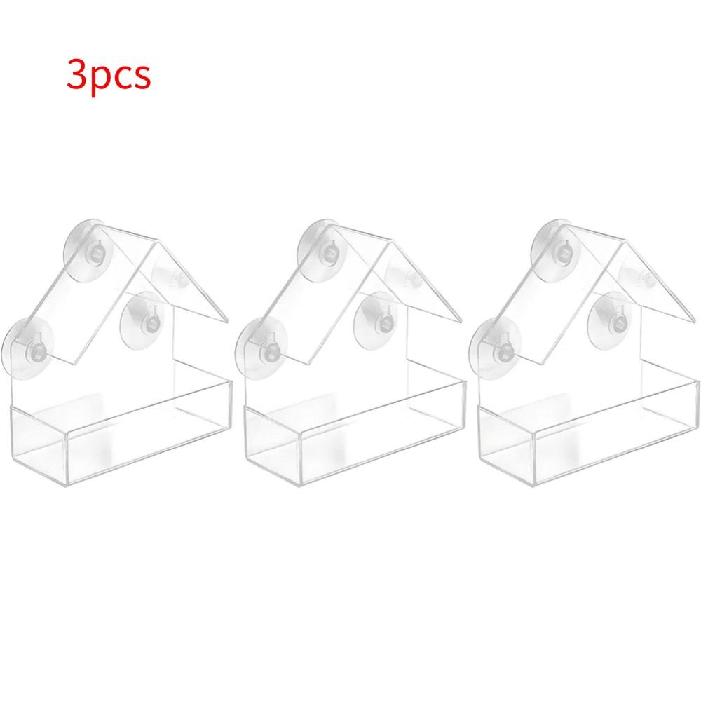 Acrylic Bird Feeder Clear Window Outside Hanging Bird Feeder House With Suction Cup For Garden Outdoor Backyard Patio Yard 1-5PC