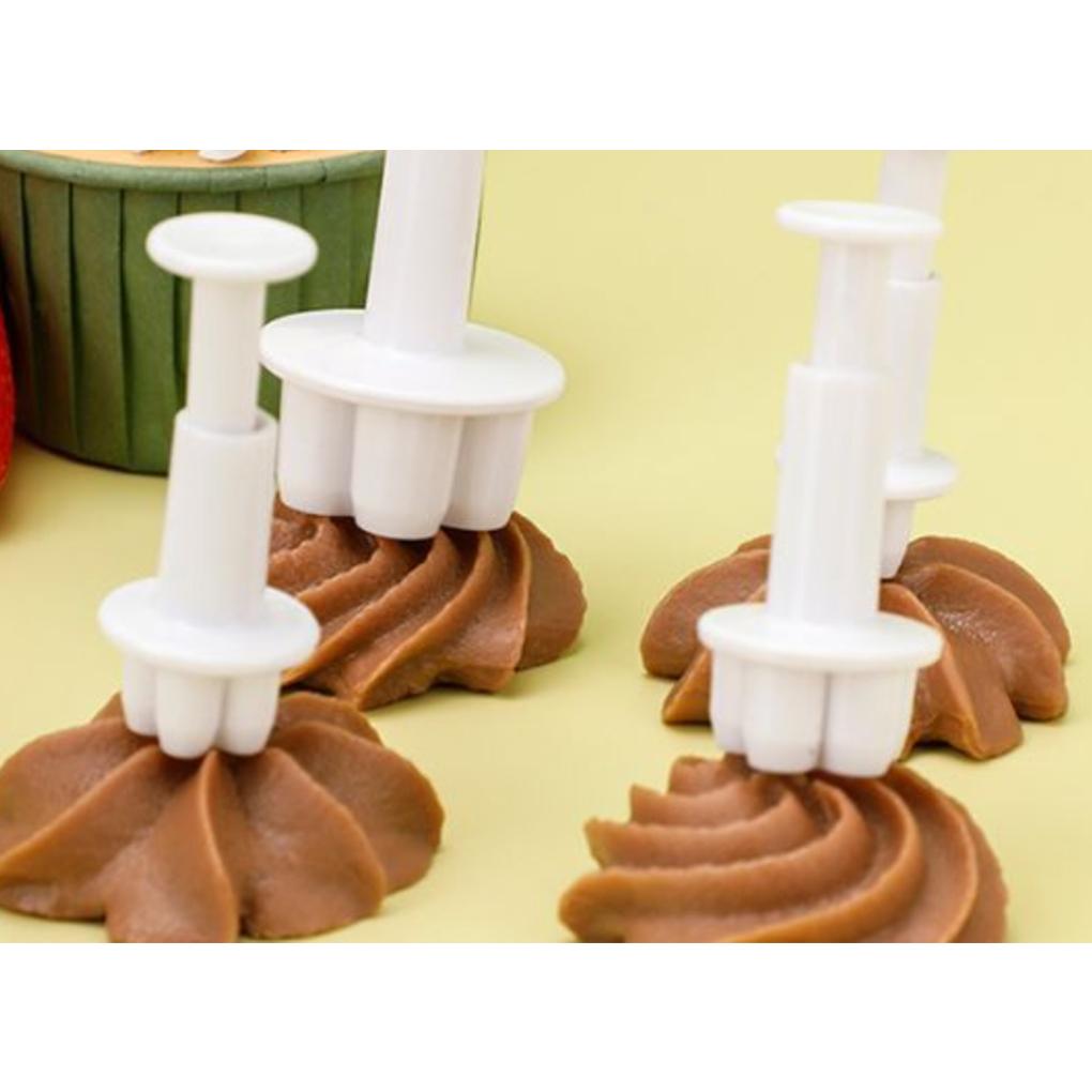 4 Pièces Moule en Plastique pour Gâteau Fleur Démoulage Ustensile de Cuisson Chocolat Antiadhésif Mariage Fondant Bougie Savon Moule DIY
