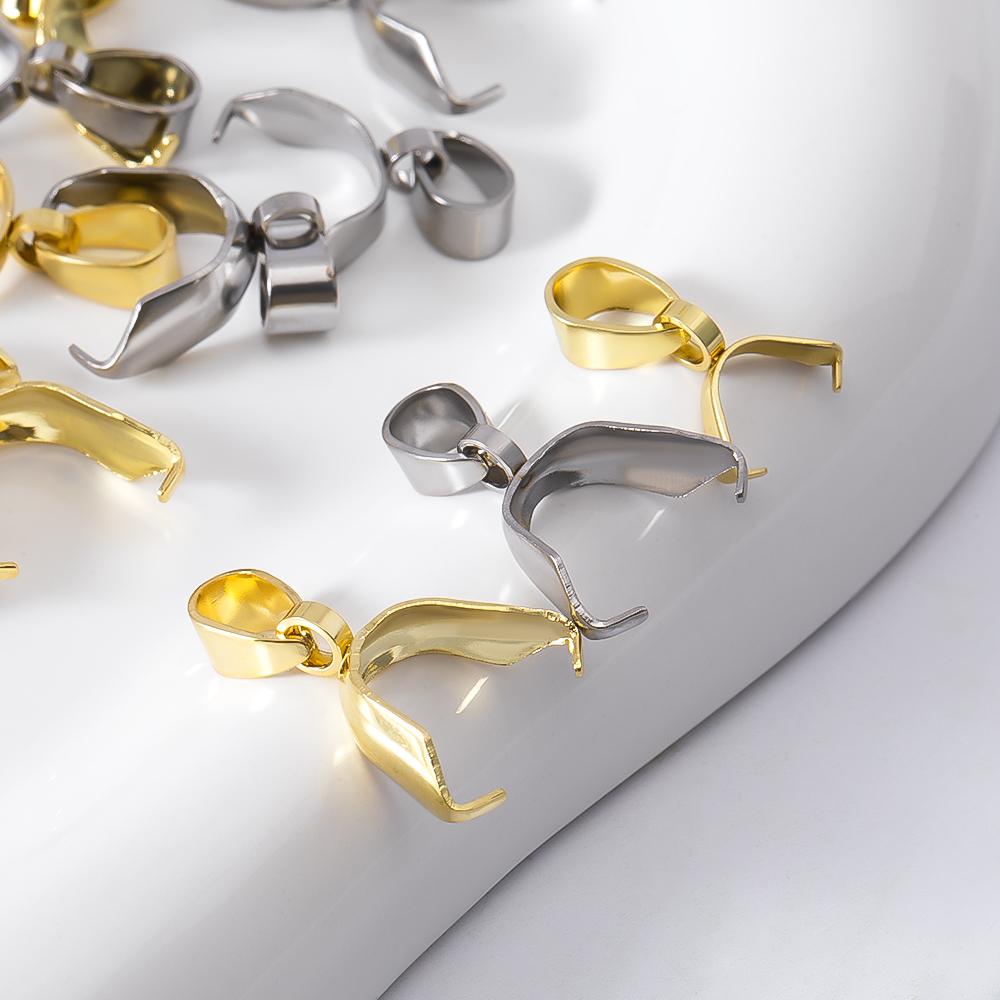 5 Stück 10 Stück Edelstahl-Anhänger-Klemmclip-Verschlusshaken für DIY-Halsketten-Schmuckherstellungsmaterial
