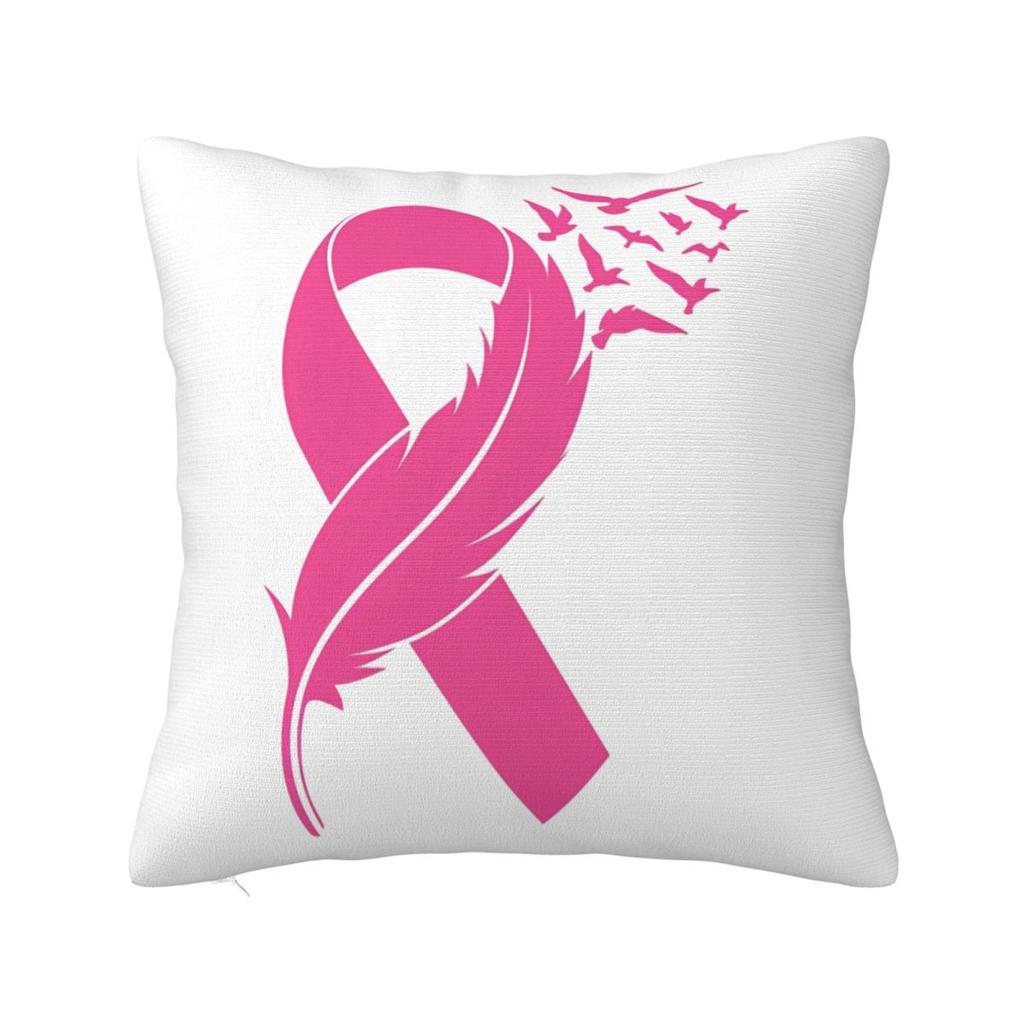 Tackle Breast Cancer Football Pillowcase Polyester Cushion Cover Gift Pillow Case Cover Home Zipper 40X40cm
