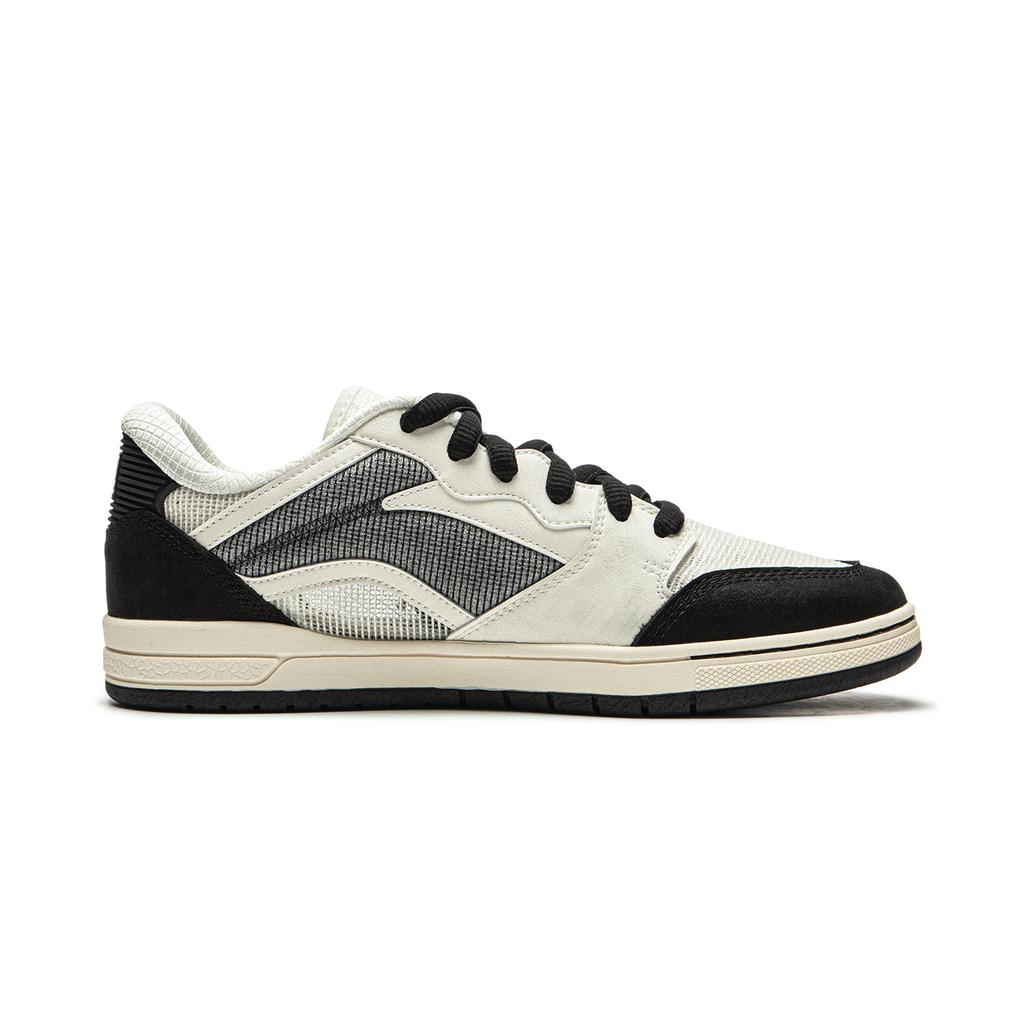 New LiNing Cushioning Wear-Resistant Low-Top Skateboard Shoes Men's Black Beige White AEPU055-2