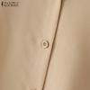 ZANZEA Women Shirt Collar Ruffle Long Sleeve Shirts
