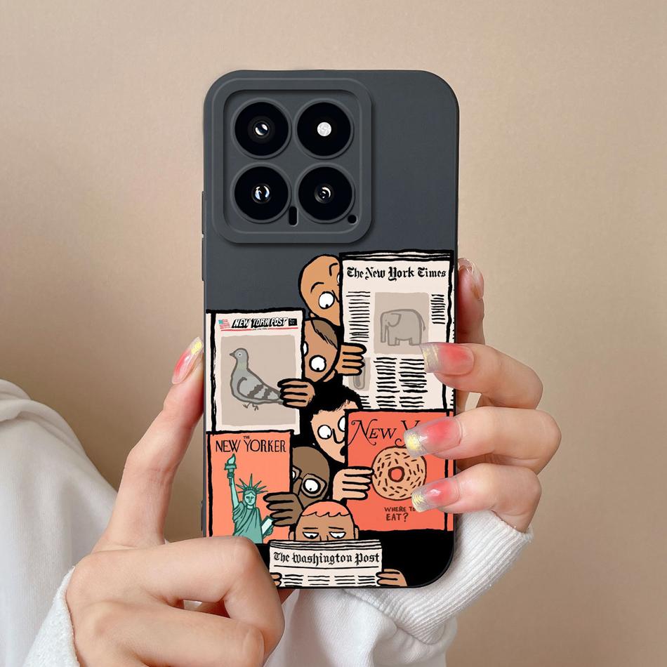 Case For Xiaomi 14 Pro Cartoon Soft Smooth Liquid Silicone Full Protection Shockproof Bumper For Xiaomi14 14Pro Back Cover Capa