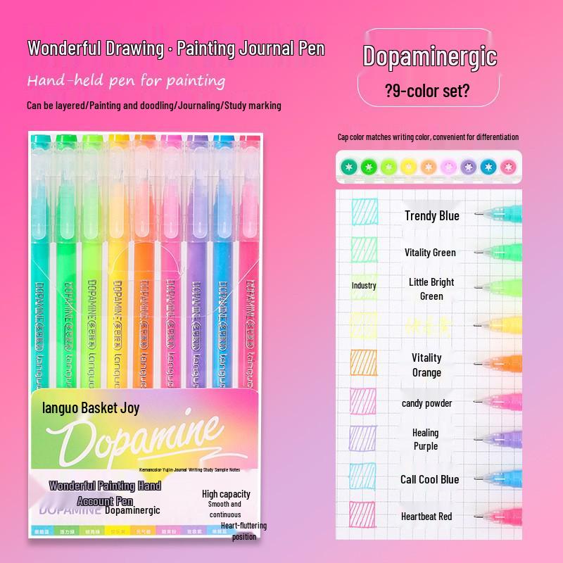 Blue Fruit Journal Pen Set: High-Capacity Neutral Pens for Drawing, Note-Taking, Highlighters, and Fine Tip Pens