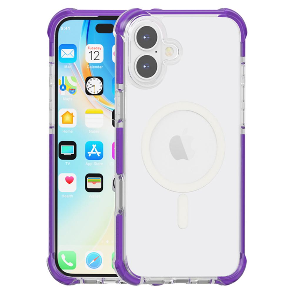 Für iPhone 16 Plus Hülle Kompatibel mit MagSafe Verstärkte Ecken TPU+Acryl+TPE Handyhülle