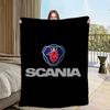 S-S-SCANIA-ES Coperta con Logo Cool in Flanella Caldo Comfort Morbido Coperta in Peluche Per Picnic Letti Divani Case E Camere da Letto