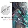 2pcs Vintage Dragon Print Blackout Curtains - Matte Polyester, Rod Pocket Design with Eyelet, Machine Washable, Fashio