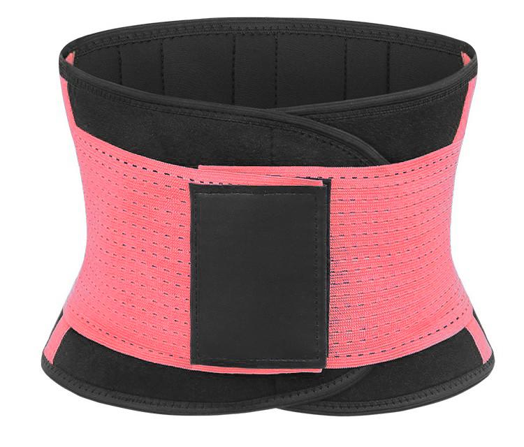 High Quality Adjustable Nylon Waist Trainer Belt Workout Support Equipment for Men Women for Strength Training Powerlifting Gym S розовый