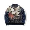 Trendy Chinese Style Nine-Tailed Fox Embroidery Baseball Jacket