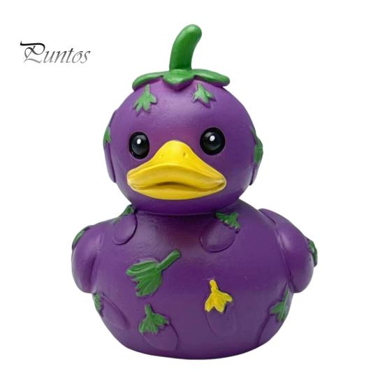 Bürotischzubehör Lustige Orange Aubergine Ente Figur, Obst Gemüse Harz Statue, Entzückende Einzigartige Geburtstagsgeschenke Dekoration für Auto Armaturenbrett Zuhause