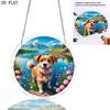 2D Flat, 1pc, 2D Flat Lakeside Cute Dog Style with Ocean Wave Angel Theme Design, 2D Flat Acrylic Suncatcher Window Hanging Decoration, Suitable As a