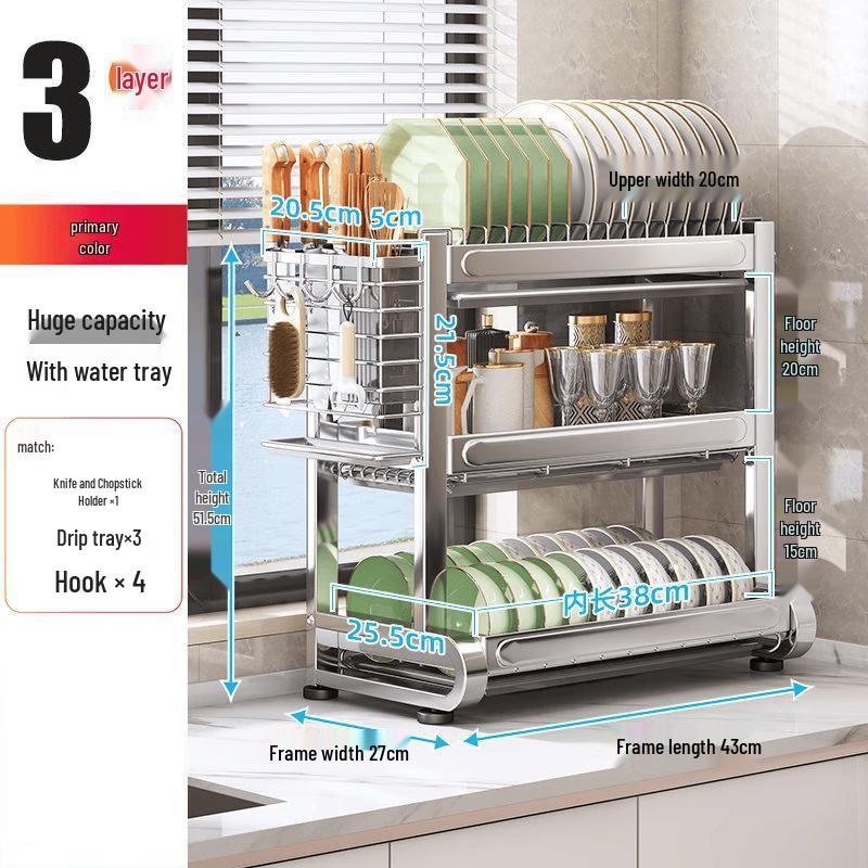 Kitchen Countertop Dish Drying Rack