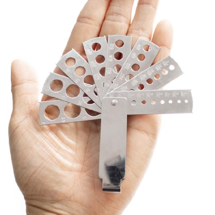 Portable Sturdy Stainless Steel Fan Gauge for Quick and Accurate Diamonds and Gemstones Measurements Casual Use