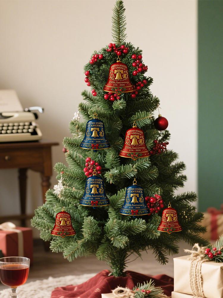 USA 250. Jahrestag Glocke Mehrzweck 3D Gedenkglocke Jubiläumsglocke Ornament für Weihnachtsbaumschmuck