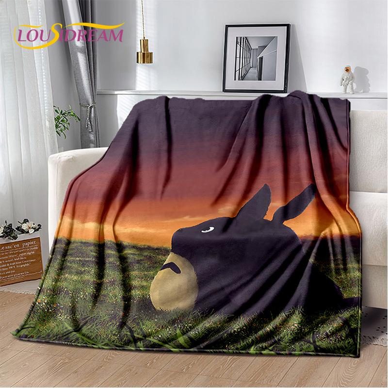 3D Japan Anime T0T0R0 Cartoon Soft Blanket,Soft Throw Blanket for Home Bedroom Bed Sofa Picnic Travel Cover Child Gift