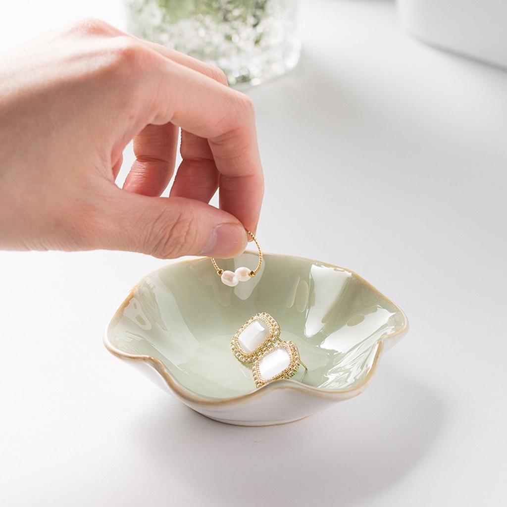 Nordic Style Ceramic Jewelry Tray, Lotus Storage Plate, Jewelry Ornament Plate, Internet Celebrity Snack Plate, Taste Plate, Dim Sum Plate