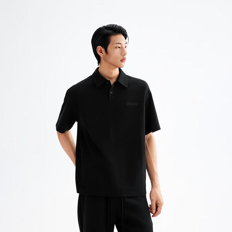 CHINISM Men's Embroidered Logo Short Sleeve Polo Shirt