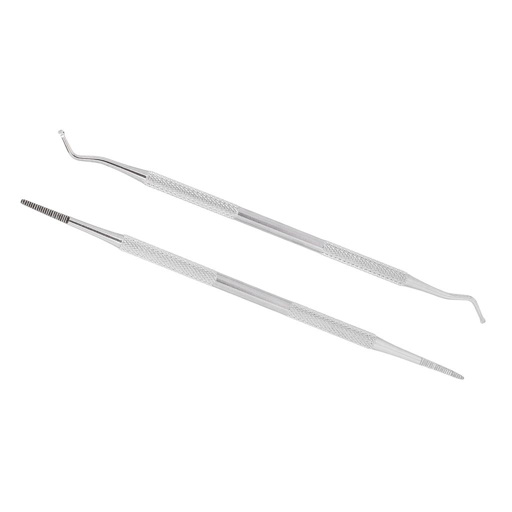 2pcs Ingrown Toenail Tools Stainless Steel Nail Picker Dual Ends Nail File Toenail Cleaner Tools