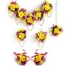 Smycken Blommor Smyckesset För Haldi Gota Patti Halsband, Örhängen, Armband & Maang Tika för Kvinnor & Flickor