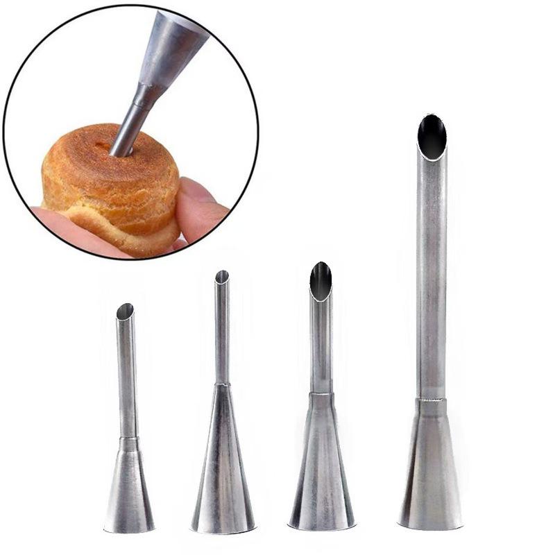 5-Piece Cream Puff Piping Tips Set - Large, Medium, Small, 304 Stainless Steel
