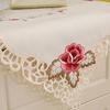 Europe Polyester Tablecloth Embroidered Floral Hollow Table Cover Rectangular Elegant Home Party Wed
