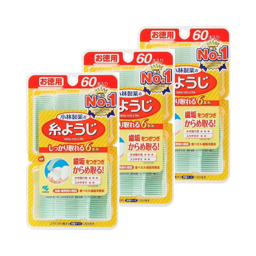 

Ограниченная партия зубочисток Kobayashi Pharmaceutical Thread Value Floss Pick Dental Floss 60 штук x 3 штуки набор [распродажа на Amazon] &