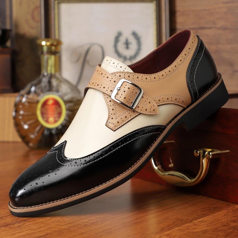 Men's Dress Shoes Luxury Business Casual Leather Shoes Fashion Handmade Oxford Shoe Wedding Shoes for Men Classics Brogue Shoe