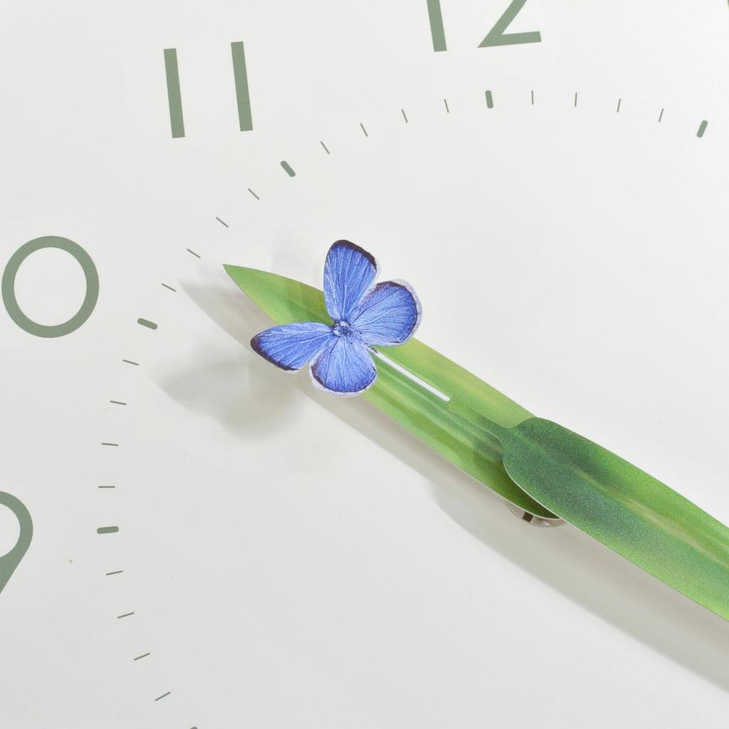 Lemnos Wall Wooden Natural Wood Perch Ruri Shijimi RURI Lemnos Clock, Analog, Frame, Finish, Clock, (Blue Butterfly) SUR18-16