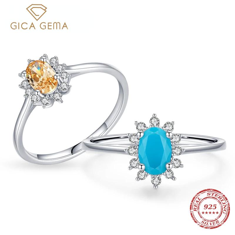 

Gica Gema Стерлингового Серебра 925 пробы Классическая Корона Шампанское Циркон Кольцо на Палец Для Женщин Мода Трикуза Свадебные Обручальные Ювелирные Изделия Подарок