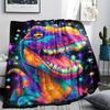 Dinosaur Print Flannel Blanket, High Quality Comfortable for All Seasons, Home Decor, Warmth and Comfort, Perfect for Christmas Gifts