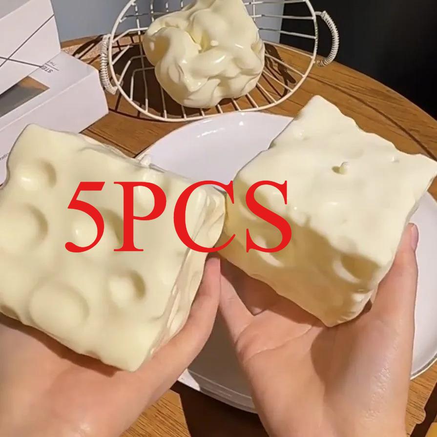 ASMR Sensorisch Fidget Speelgoed Jumbo Kaasblok Geen Stuiter Vormbaar Knijp Stressbal Stressverlichting Festival Cadeau Voor Alle Leeftijden