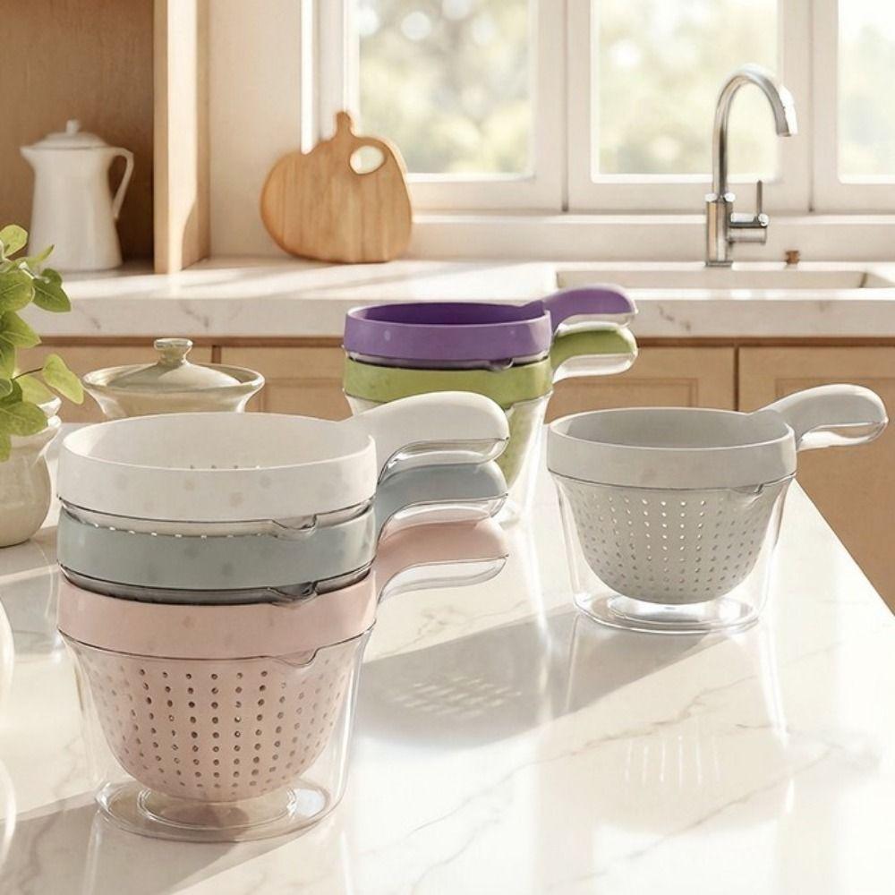 Plastic Double Drain Basket with Handle Detachable Fruit Washing Basket  Household