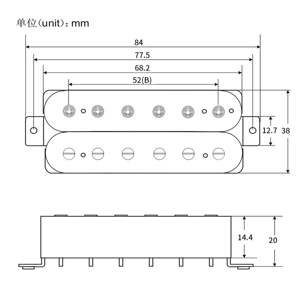 FLEOR 3pcs Vintage Staggered Alnico 5 Single Coil Pickups & Humbucker Pickup 52/52/52mm for SSH Electric Guitar