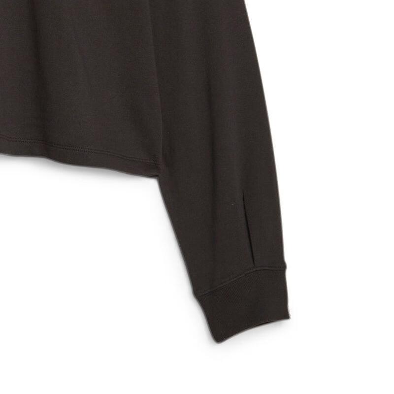 Puma Her High-Neck HZ Solid Logo Pullover Sweatshirt Women Sweatshirt Black 678384-01