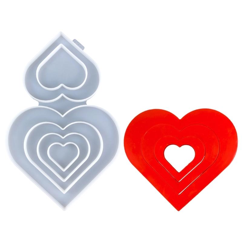 Creative Hollow Love Heart Ornament Mold Elegant Hollow Heart Hanging Ornament Moulds for Crafters and Hobbyists 1