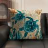 Marine Animals Cushion Cover Linen Organic Fabric DoubleSided Printing Sofa Breathable Home Decor Gift Pillow Case