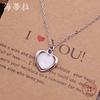 Korean version of simple personalized love cat eye necklace, fashionable and high-end women's versatile girl heart collarbone chain