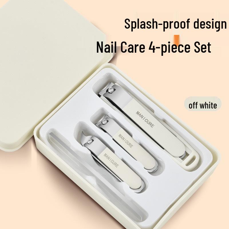 Anti-Splash Nail Clippers and Scissors Set - 6-Piece Boxed Household Nail Care Kit
