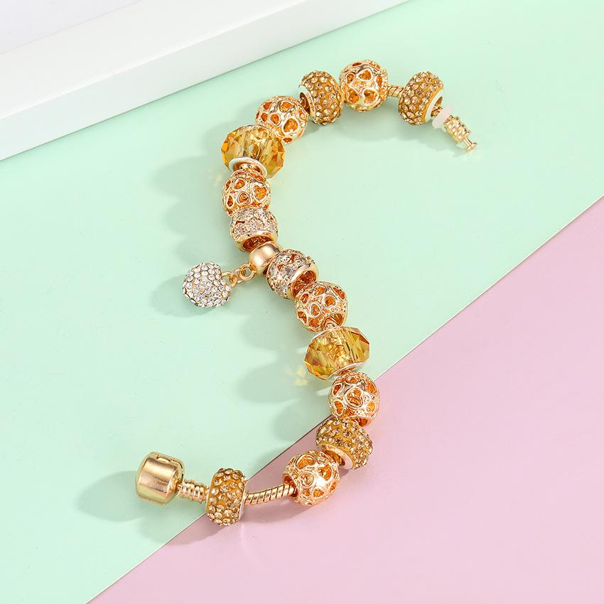 Women All Match Crystal Love Heart Hollow Beads Bracelet